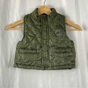 Boyz Wear Olive Quilted Vest Baby Boy Size 12 Months